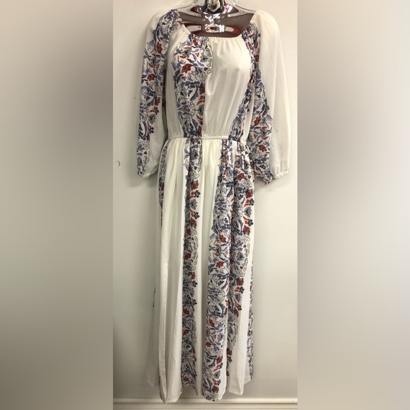 BOOHOO MAXI THREE QUARTERS SLEEVES ELASTIC WAIST ROUND NECK ELASTIC NECK LINE 4 - Picture 5 of 10